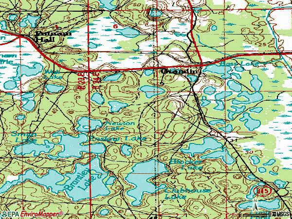 Zip code 32138 topographic map