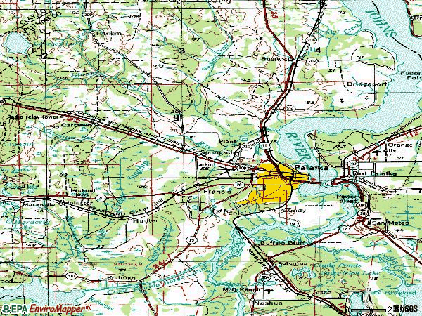 Zip code 32177 topographic map