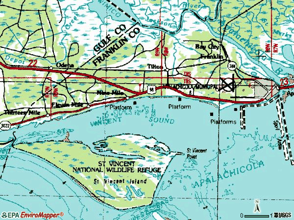 Zip code 32320 topographic map