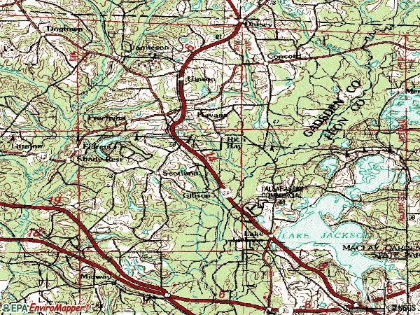 Zip code 32333 topographic map