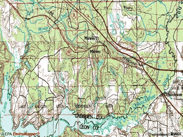 Zip code 32343 topographic map