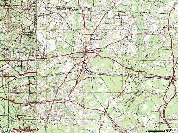 Zip code 32344 topographic map