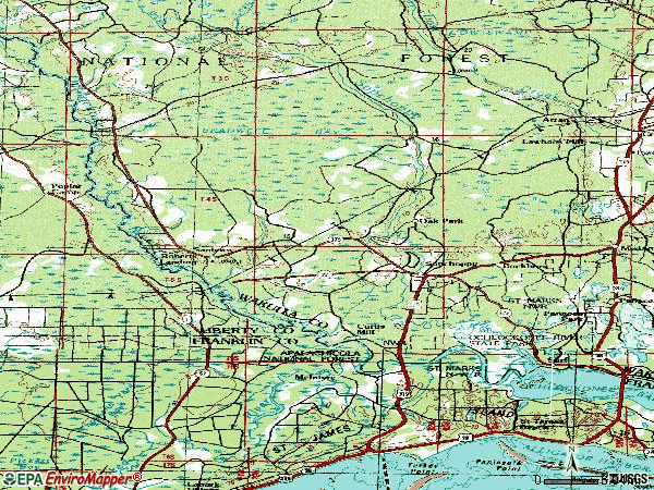 Zip code 32358 topographic map