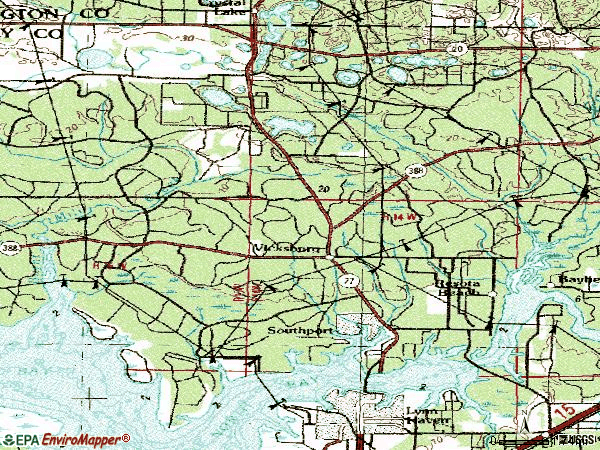 Zip code 32409 topographic map