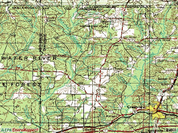 Zip code 32531 topographic map