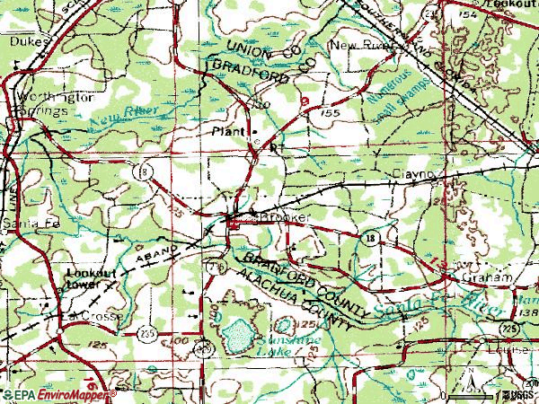 Zip code 32622 topographic map