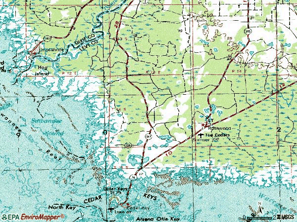 Zip code 32625 topographic map