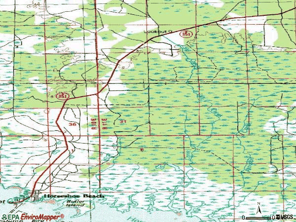Zip code 32648 topographic map