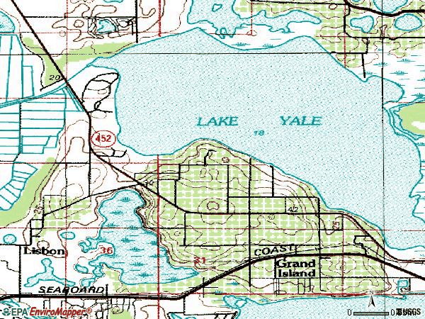 Zip code 32735 topographic map