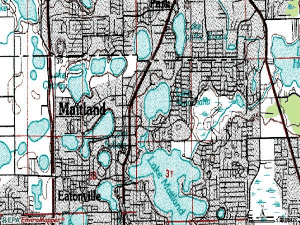 Zip code 32754 topographic map