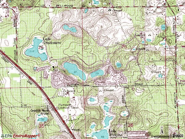 Zip code 32798 topographic map