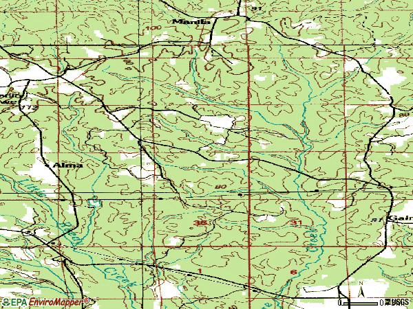 Zip code 36501 topographic map