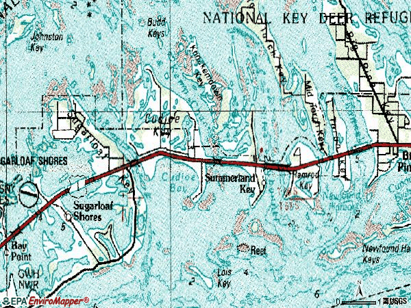 Zip code 33042 topographic map
