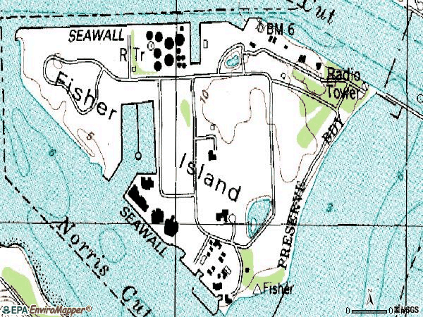 Zip code 33109 topographic map