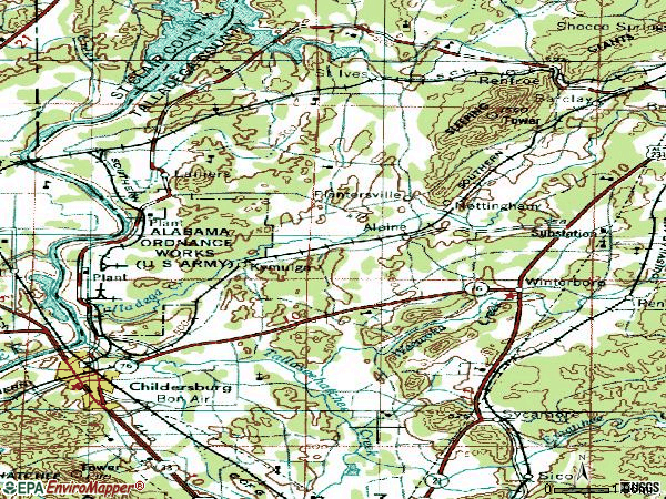 Zip code 35014 topographic map