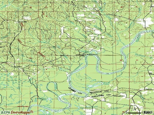 Zip code 36515 topographic map