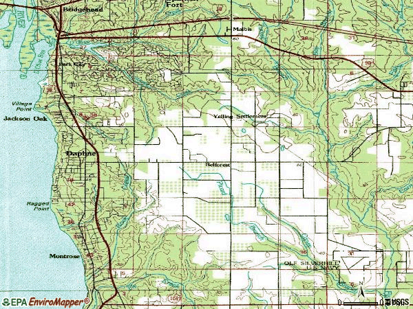 Zip code 36526 topographic map