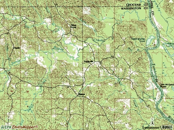 Zip code 36538 topographic map