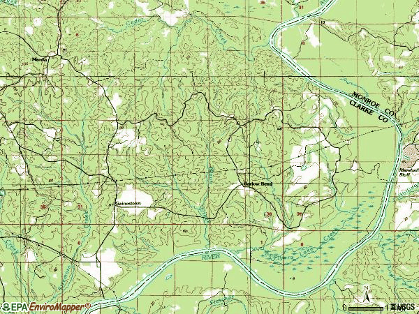 Zip code 36540 topographic map