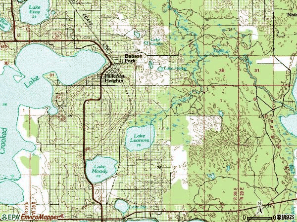 Zip code 33827 topographic map