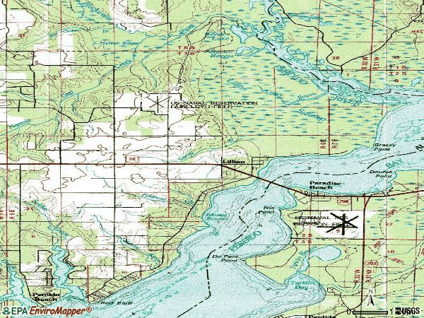 Zip code 36549 topographic map