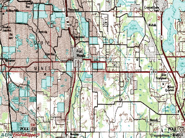 Zip code 33841 topographic map