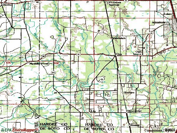Zip code 33865 topographic map