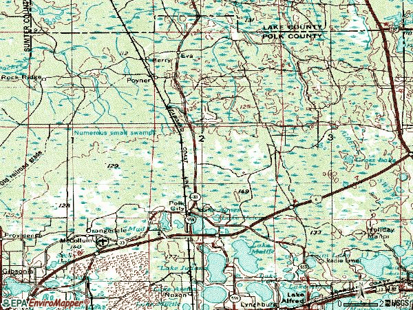 Zip code 33868 topographic map