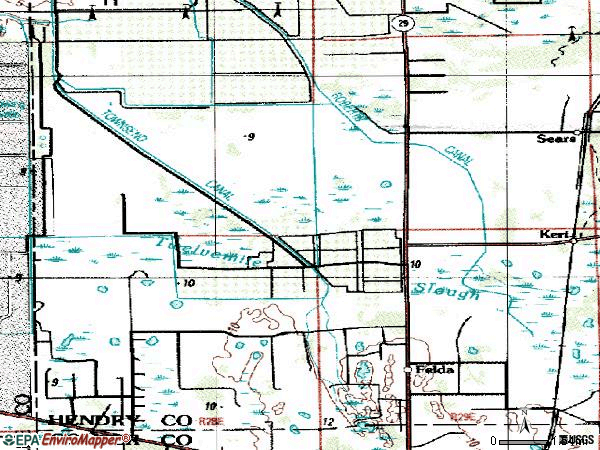 Zip code 33930 topographic map