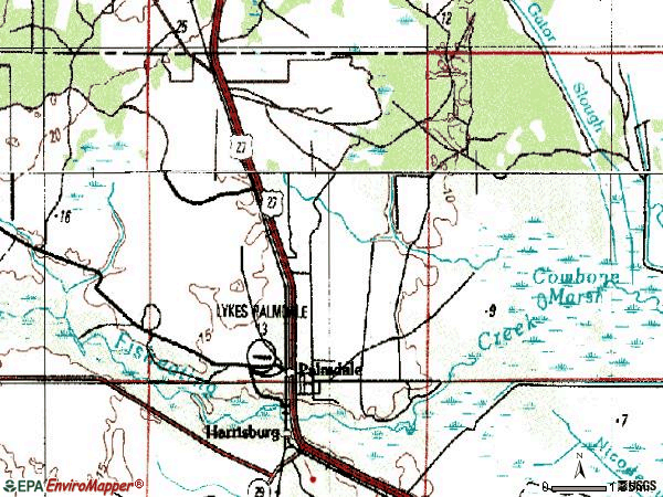 Zip code 33944 topographic map
