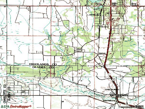 Zip code 33960 topographic map