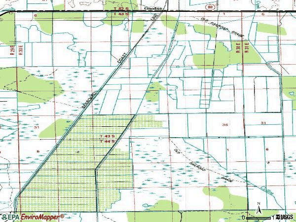 Zip code 33975 topographic map