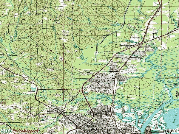Zip code 36571 topographic map