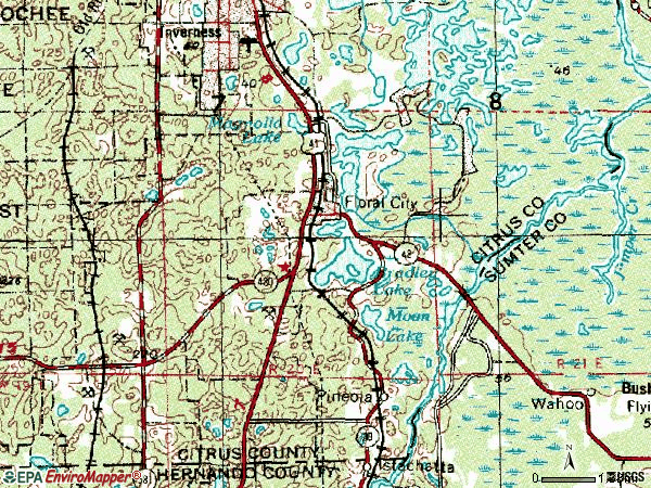 Zip code 34436 topographic map