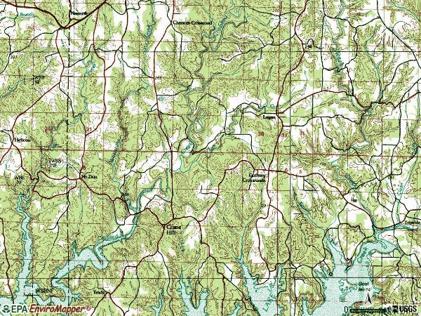 Zip code 35098 topographic map