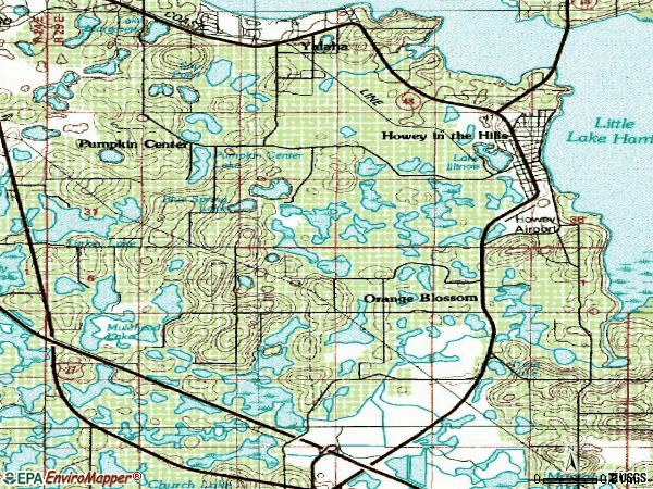 Zip code 34737 topographic map