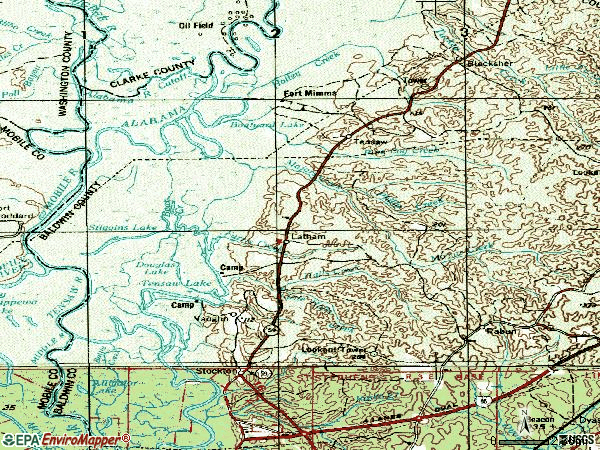 Zip code 36579 topographic map