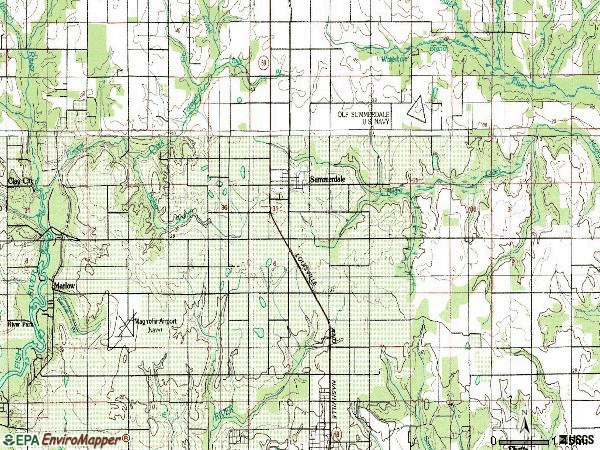 Zip code 36580 topographic map