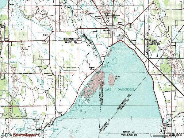 Zip code 34974 topographic map