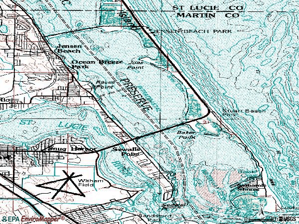 Zip code 34996 topographic map
