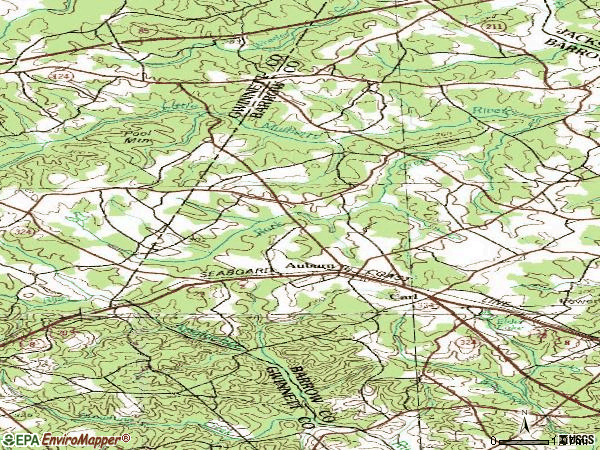 Zip code 30011 topographic map