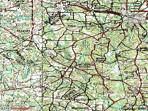 Zip code 30016 topographic map