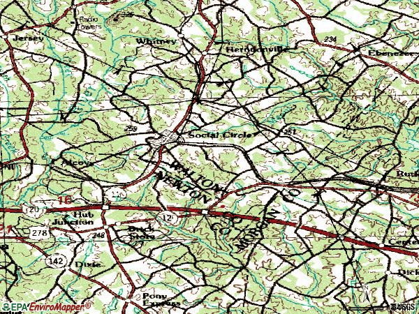 Zip code 30025 topographic map