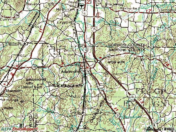 Zip code 30103 topographic map