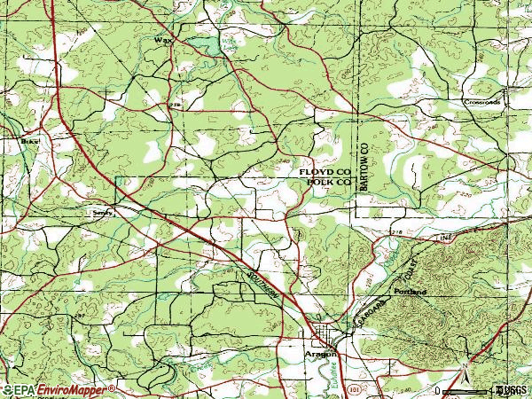 Zip code 30104 topographic map