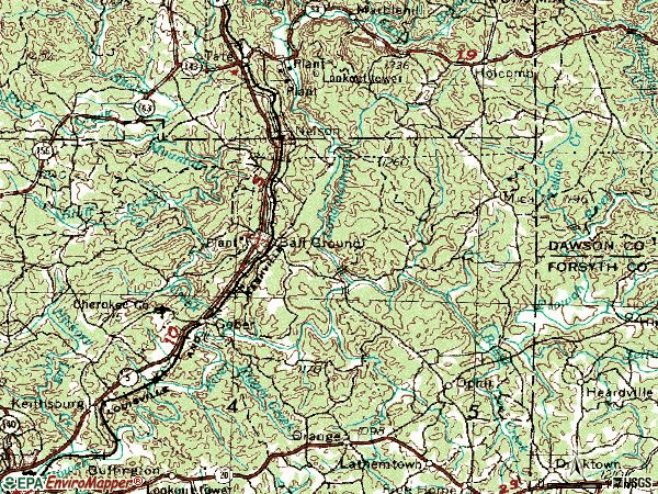 Zip code 30107 topographic map
