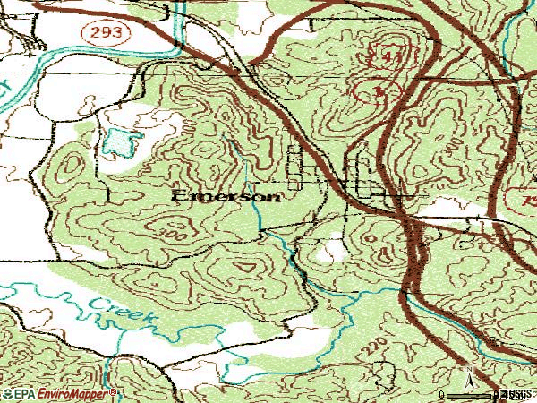 Zip code 30137 topographic map
