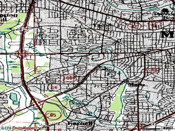 Zip code 36606 topographic map