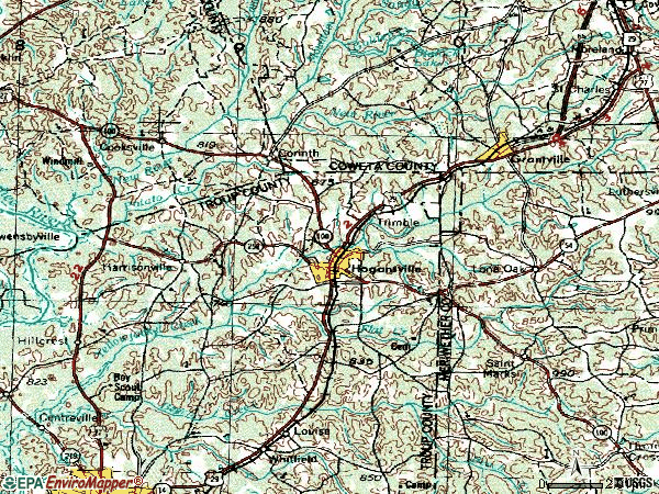Zip code 30230 topographic map