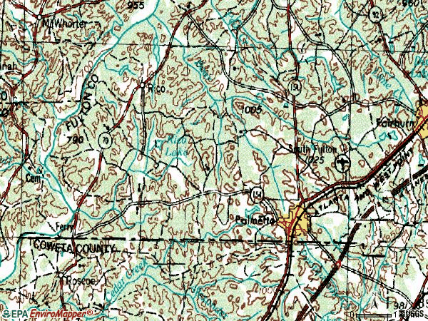 Zip code 30268 topographic map